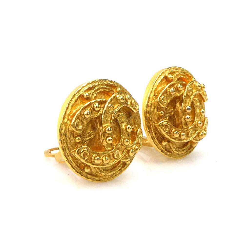 CHANEL Gold Logo Earrings - Picture 2 of 5